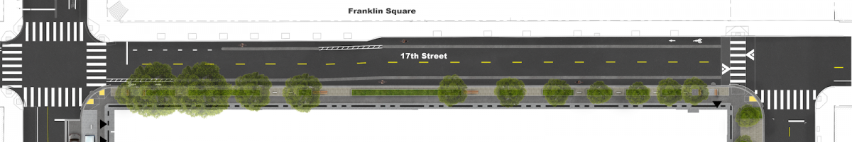 proposed bike lane configruation along 17th street between Bryant and Hampshire streets