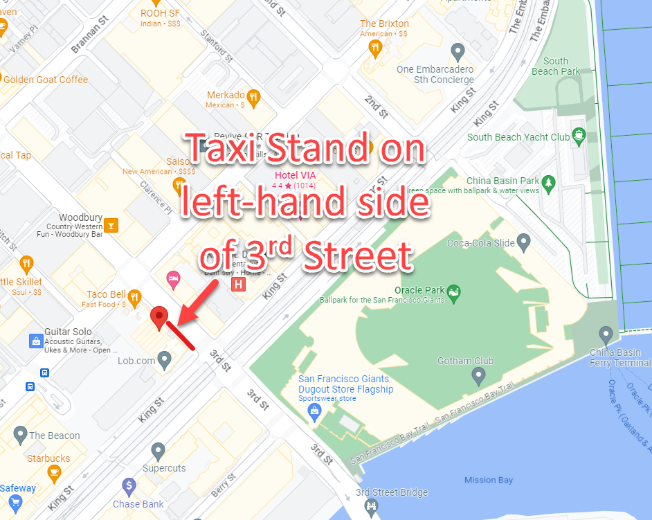 Map for the taxi stand