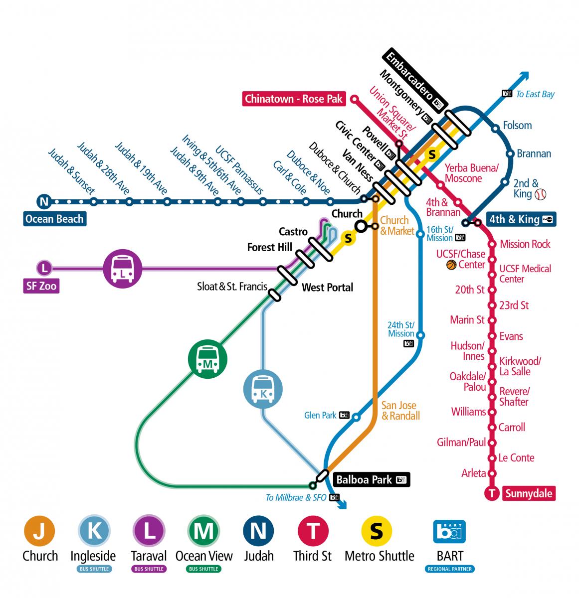 Twin Peaks tunnel closure service plan map