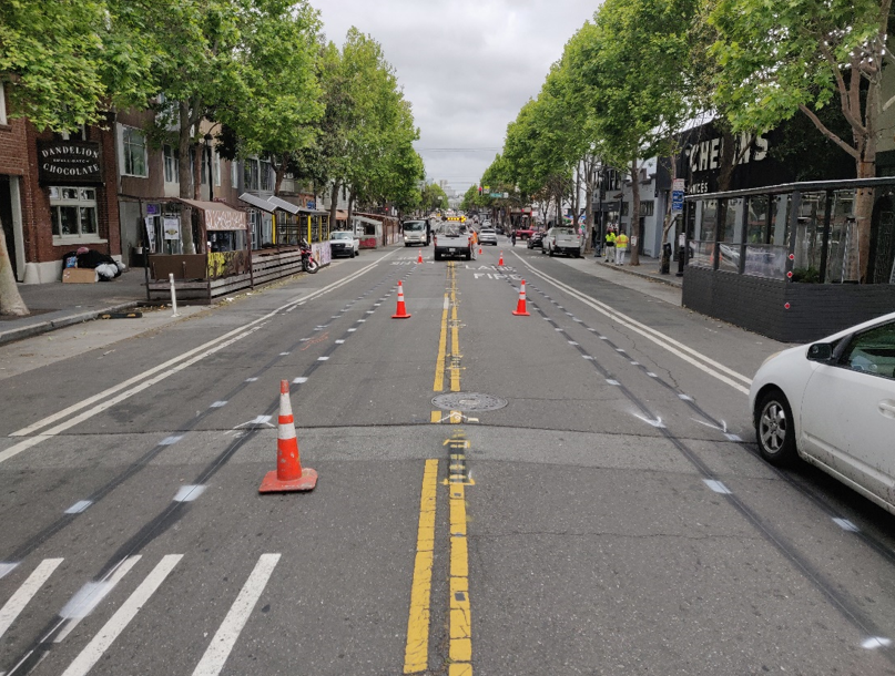 Image of Valencia Street under construction 