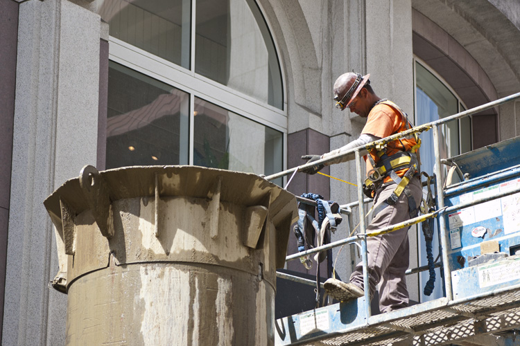 Photo of headwall construction at Union Square