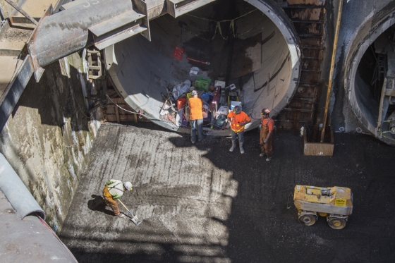 At 1731-1741 Powell<br />
        Street, a cement floor was poured in the retrieval shaft.