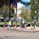 construction and pedestrians