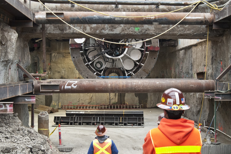 Photo of TBM ring lowering