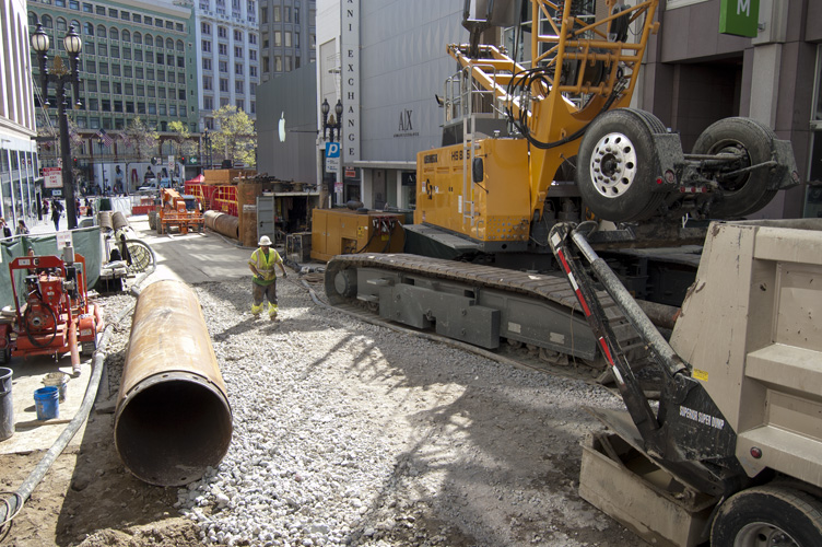 Photo of Stockton Street construction site