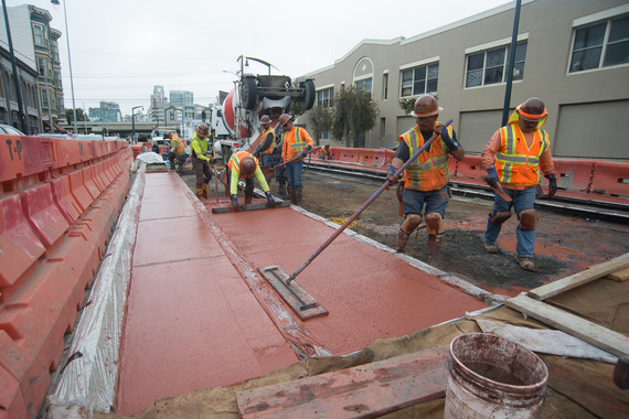 Cement work on the surface