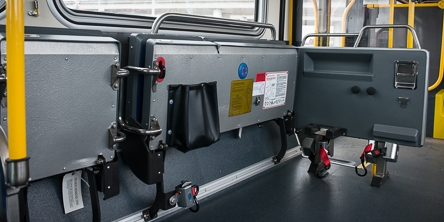 Securement area on a New Flyer Bus