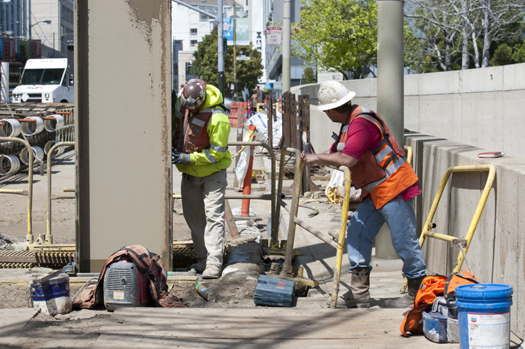 Photo of headwall construction on 4th Street