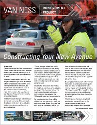 Cover of spring 2016 Van Ness Improvement Project newsletter