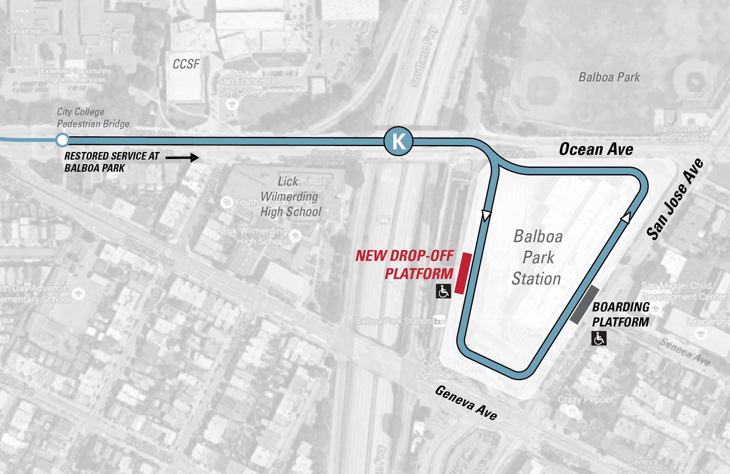 Balboa Park Station K Line Stops