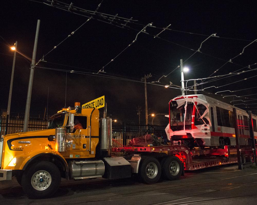 New LRV arriving on truck