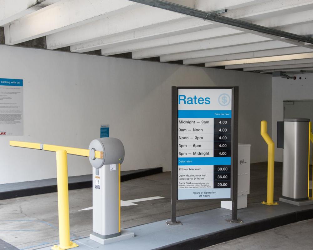 New PARCS Equipment and Signage at North Beach Parking Garage