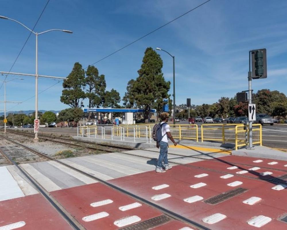 New treatments with pedestrian walking towards new refuge.