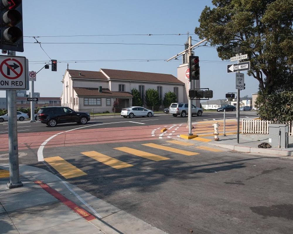 An approaching train will trigger signals and treatments aim to deter cars from going onto the tracks.