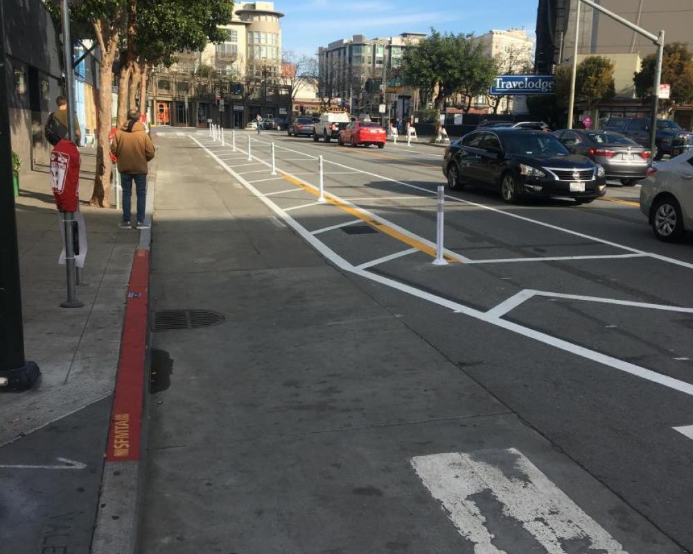 New protected bikeway on Valencia