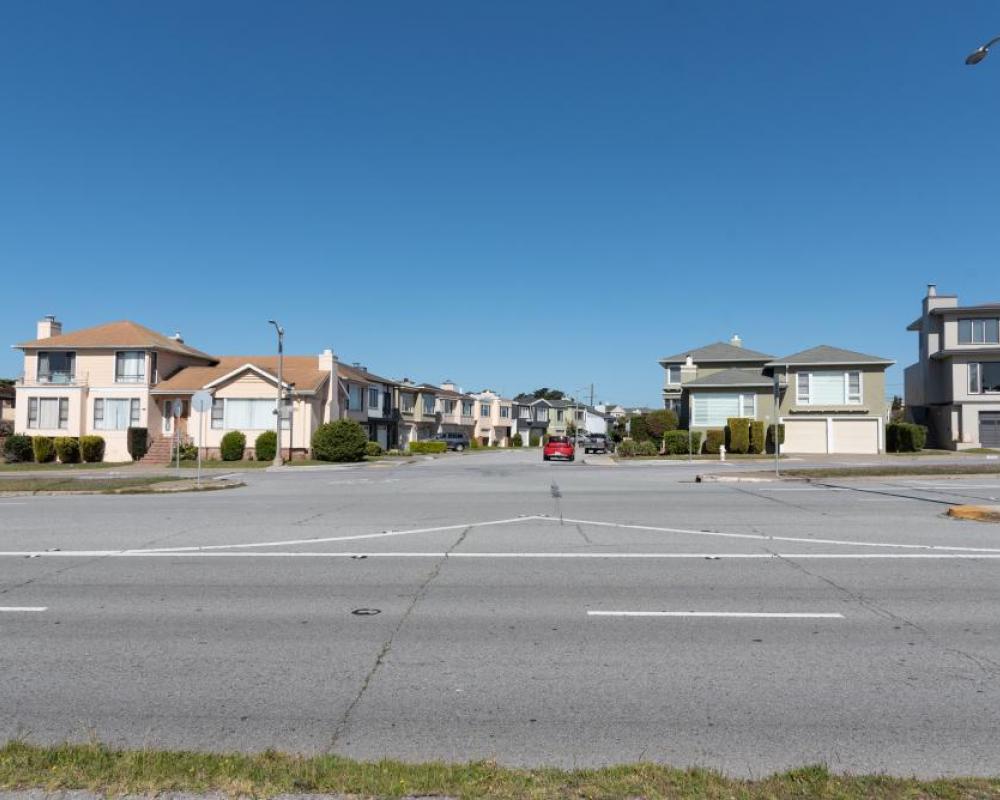 Lake Merced Boulevard and Clearfield Drive (existing conditions)