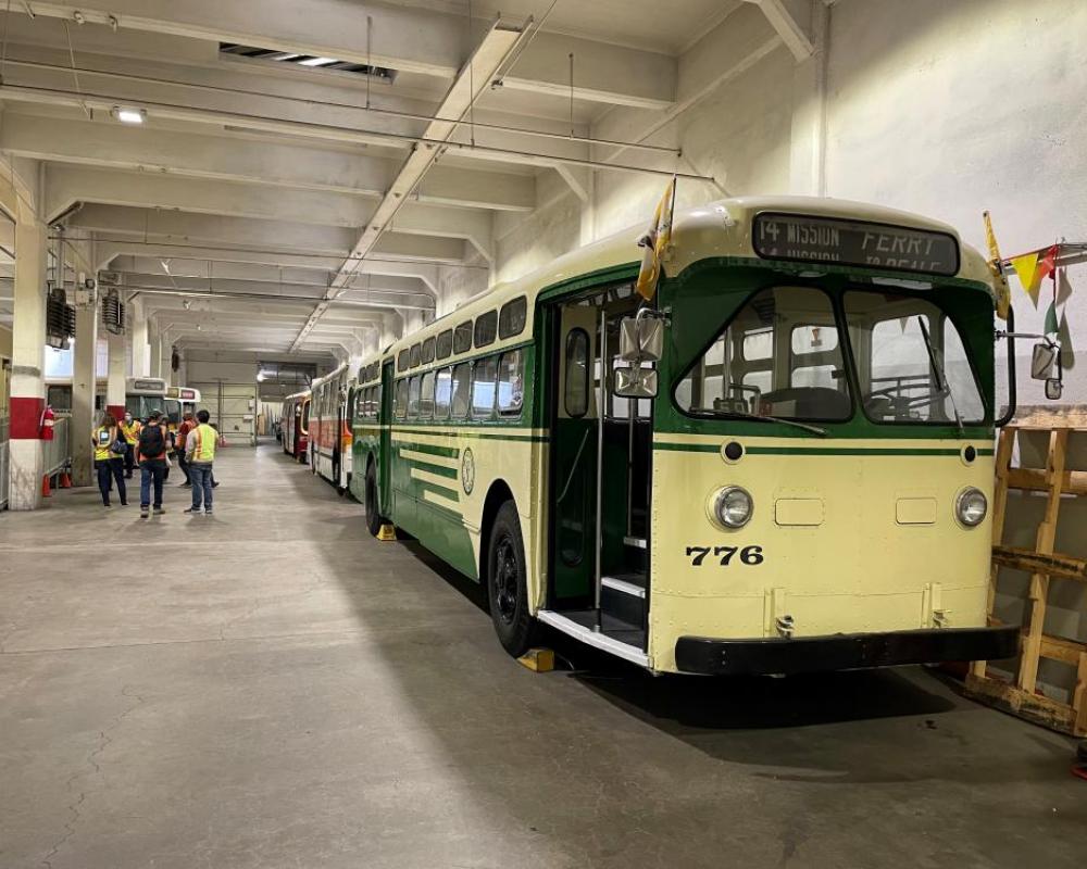 Historic vehicles stored at Presidio Bus Yard 