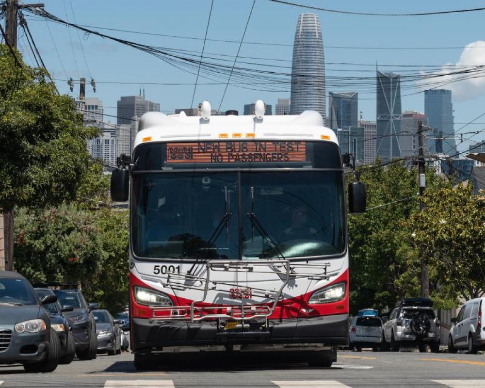 New battery electric buses are testing routes on San Francisco hills