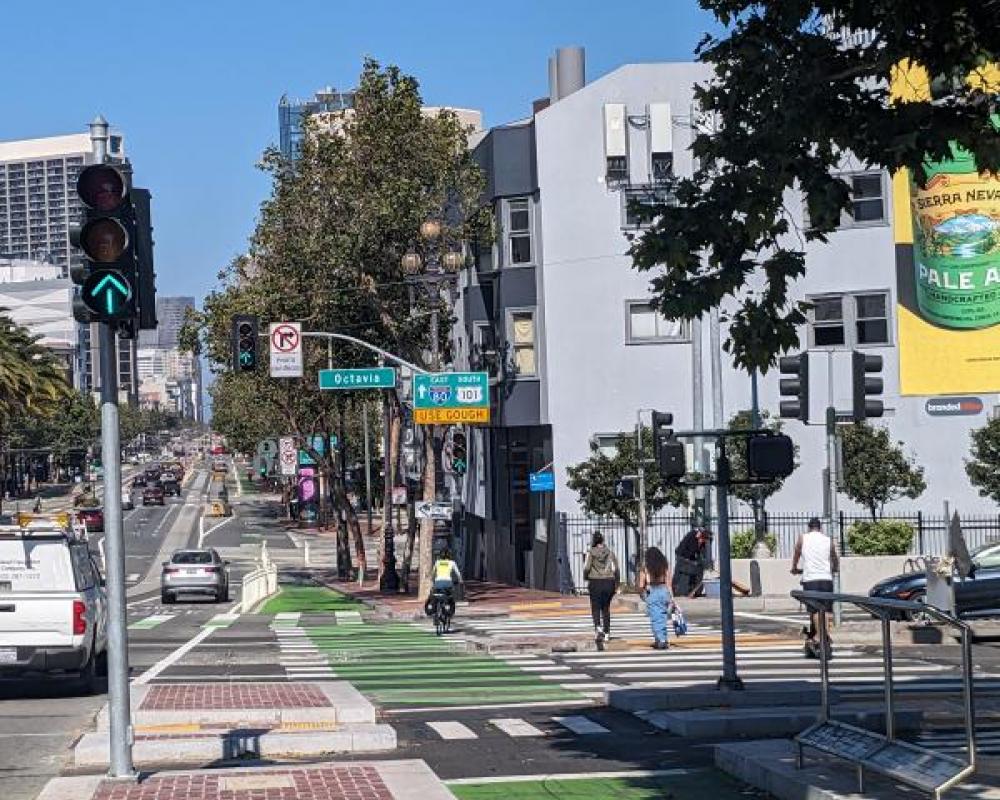 Bikeway improvements at Market Street and Octavia Boulevard