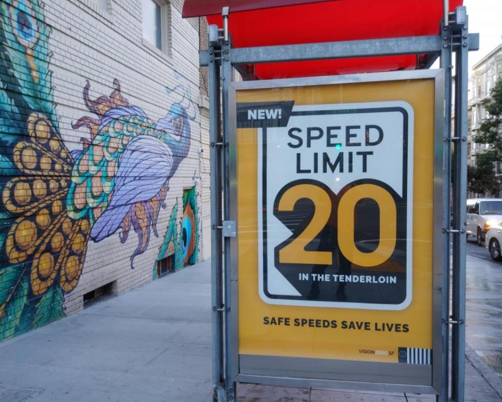 The City’s first neighborhood wide 20 mph zone—reducing speed limits in the Tenderloin