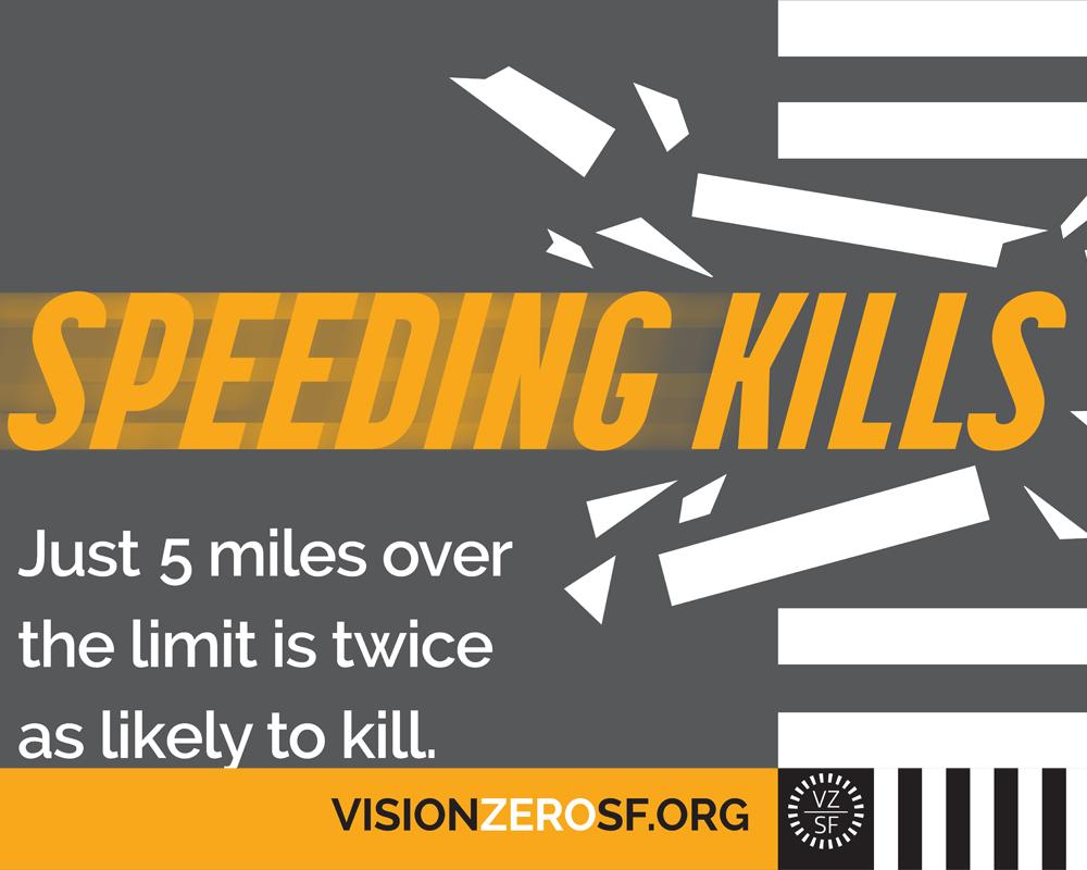 Just 5 miles over the limit is twice as likely to kill
