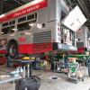 Maintenance Building - Hybrid bus on a lift