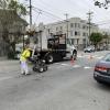 Paint Shop starting to put in new lines on California Street