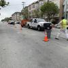 Paint Shop starting to put in new lines on California Street