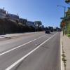 Clipper Street looking uphill with protected bikeway