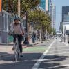 Protected bike lane on Howard near 8th St.(2018)