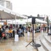 Executive Director Tilly Chang of the San Francisco County Transportation Authority makes remarks to a crowd of people