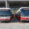 New battery electric buses are charging at Woods Yard