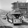 Centennial Cable Car 1 in Service on Powell and Hyde Line on Hyde Street Hill View of Alcatraz in San Francisco Bay 08.20.1973
