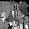 Friedel Klussman examining the Powell Market cable car turntable while spearheading the campaign to Save the Cable Cars in 1949.