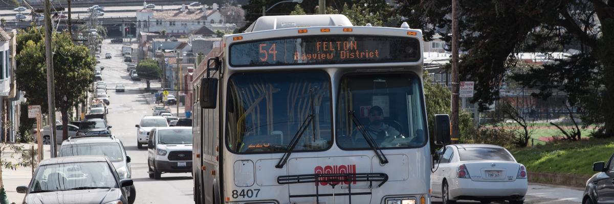Photo of the 54 Felton traveling in the Oceanview neighborhood.