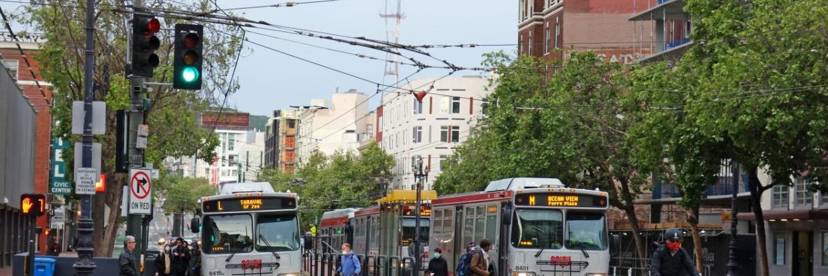 People traveling on Market Street