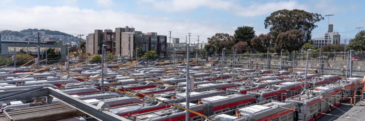 coaches parked at Potrero Bus Yard