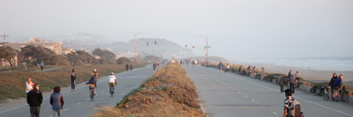 Span of Great Highway during closure