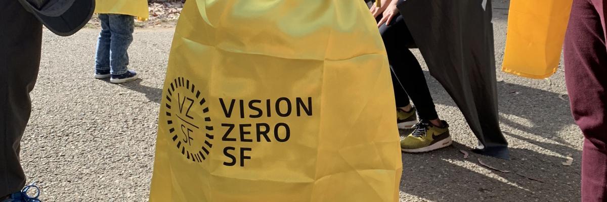 Child wearing a Vision Zero SF cape