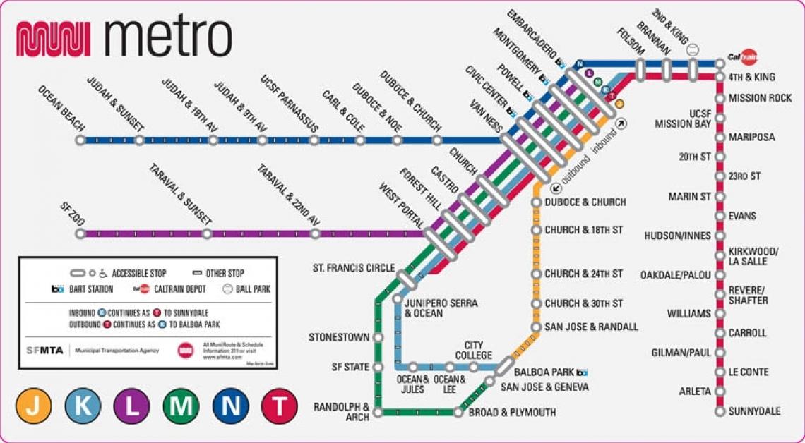 Muni Metro Map Sfmta