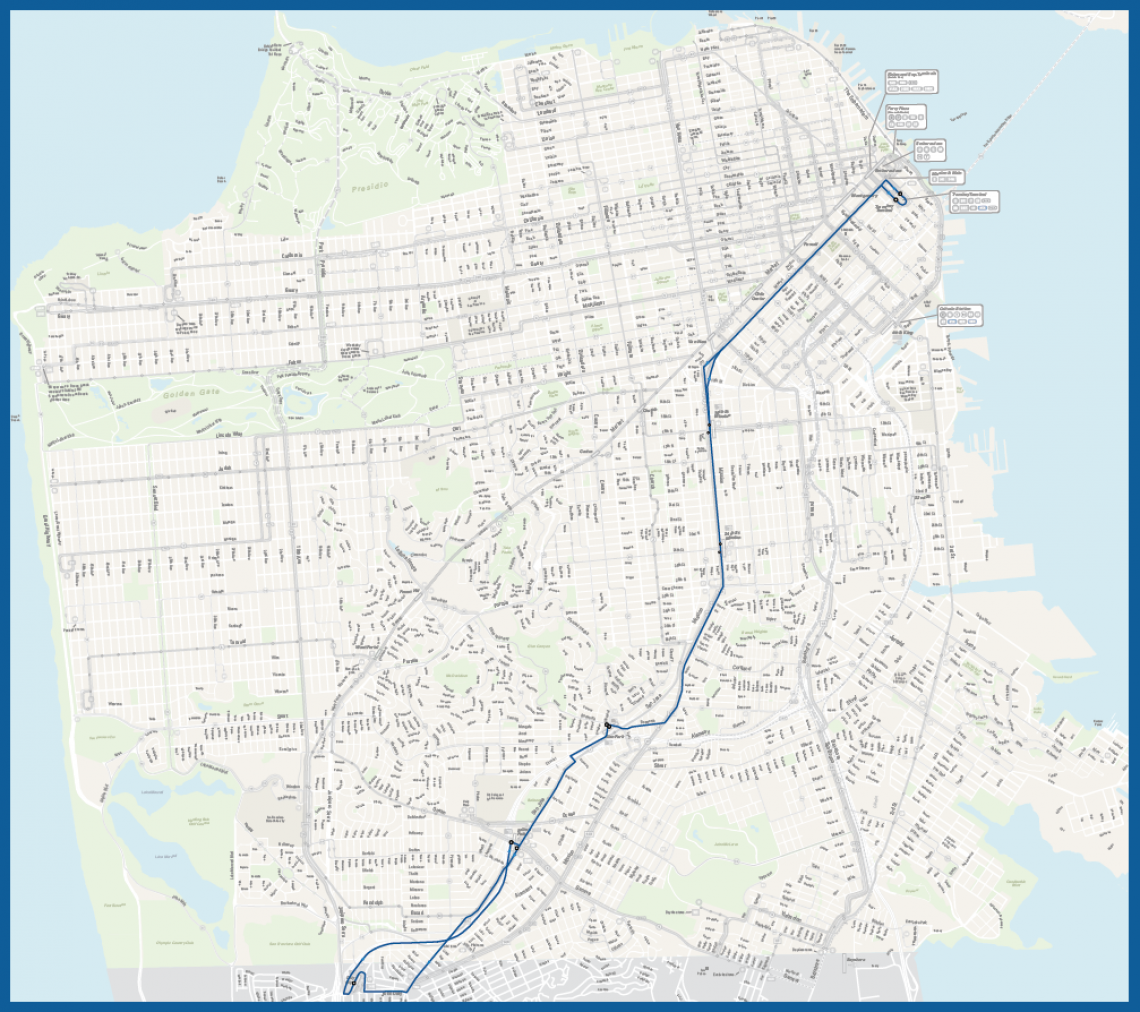 714 BART Early Bird Route Map