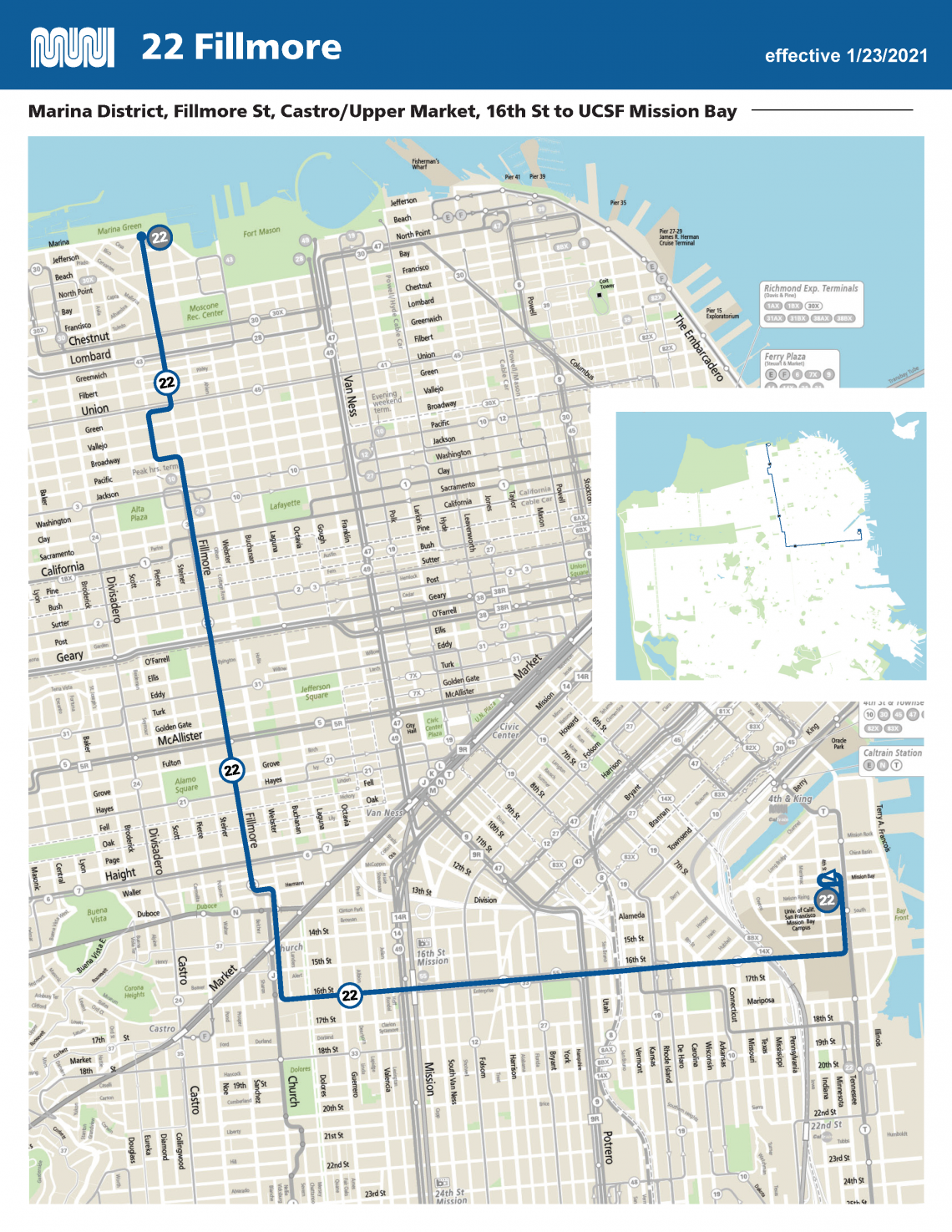 22 Fillmore Route Map