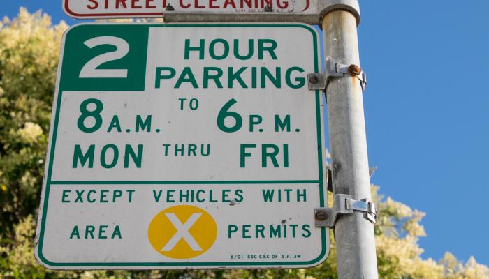 residential parking permit sign in potrero hill