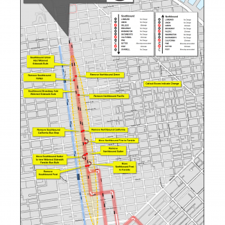 Overview image of changes to Polk Street