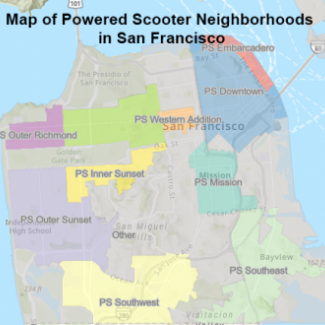 Map of Powered Scooter Neighborhoods in San Francisco