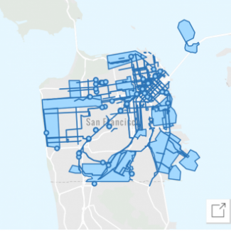 interactive project map inset. mapping of projects across the city