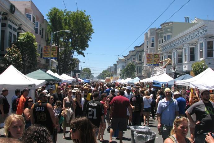 Looking west down Haight Street during 2010 Haight-Ashbury Street Fair.