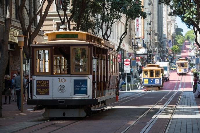 Cable Car headed down Powell Street.