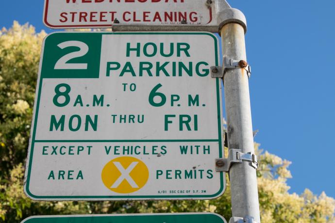 residential parking permit sign in potrero hill