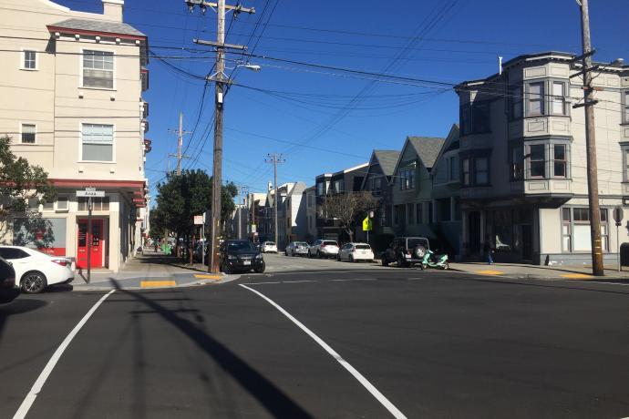 8th Avenue at Anza Street with new pavement